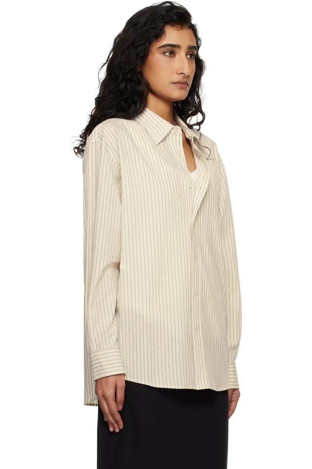 Dunst Off-White 2-Way Oversized Striped Shirt, photo 2 of 4 from SSENSE