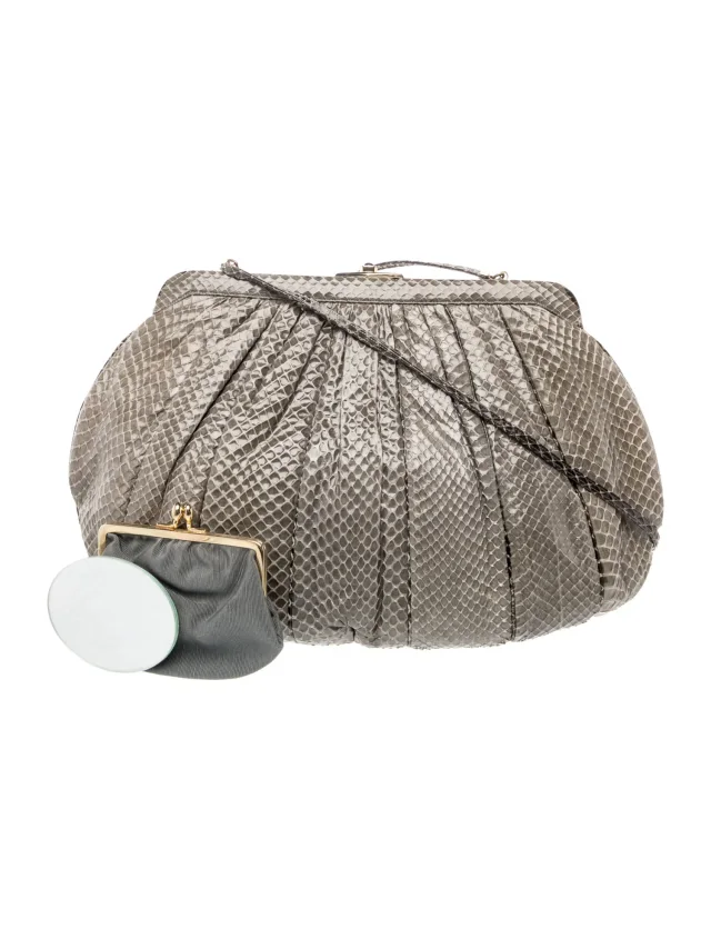 Judith Leiber Snakeskin Evening Bag in gray from The RealReal, photo 4 of 6