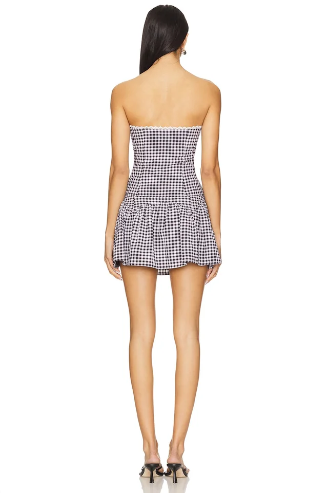MORE TO COME Arya Mini Skirt Set in Black Gingham, photo 3 of 3 from REVOLVE (Canada)