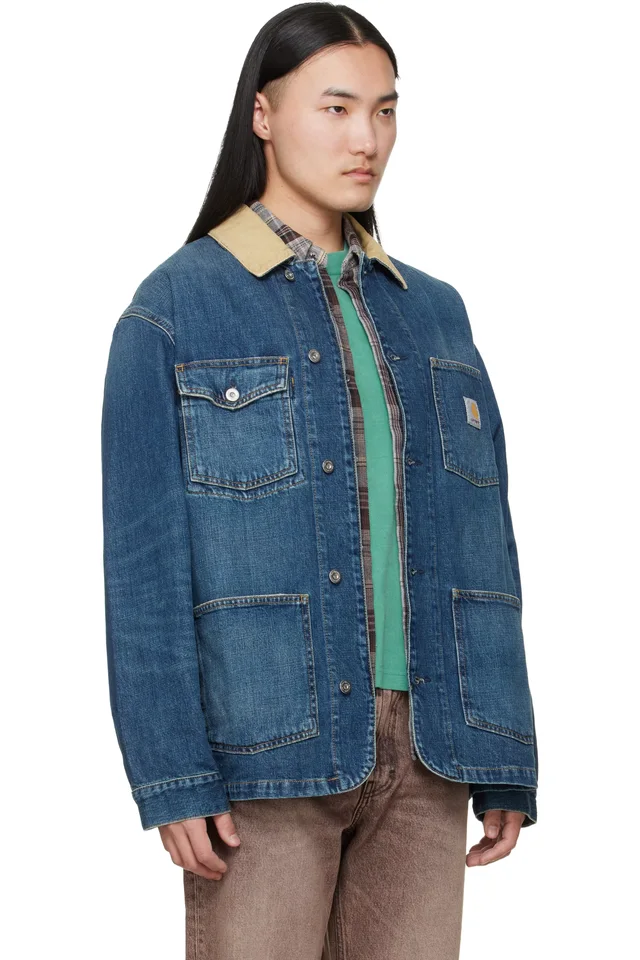 Carhartt Work In Progress Blue Warren Denim Chore Coat, photo 2 of 4 from SSENSE