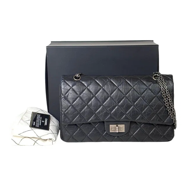 Chanel Reissue Jumbo Black Chain Bag with Ruthelium hardware in Black from Luxury Promise