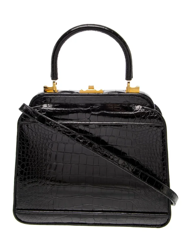Judith Leiber Alligator Top Handle Bag in black Crocodile from The RealReal, photo 4 of 6
