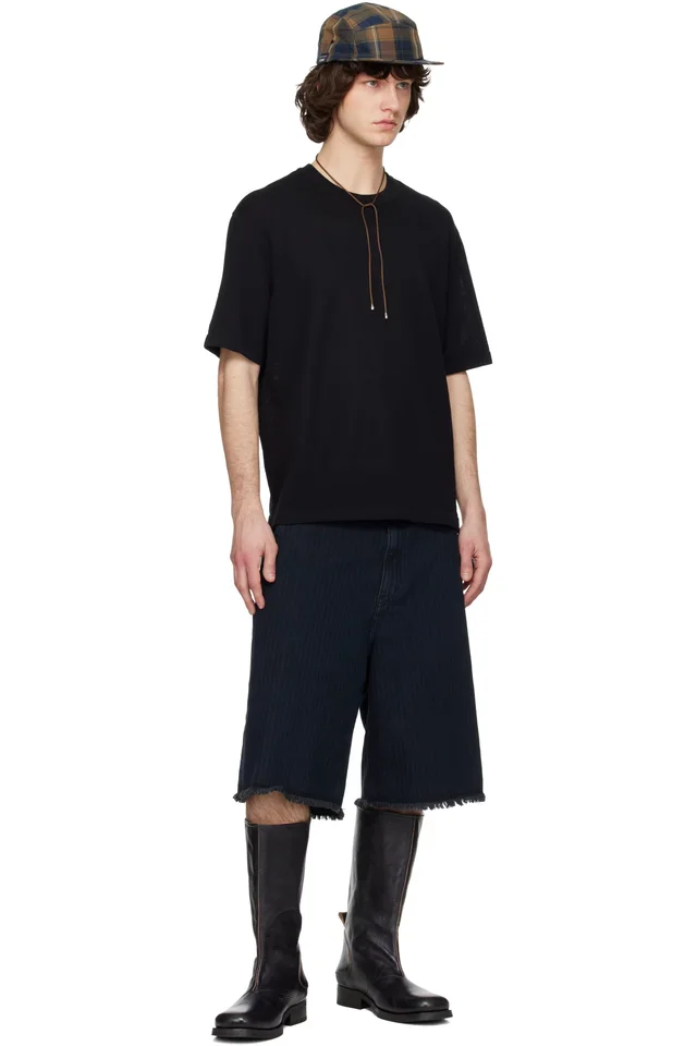 Solid Homme Black Knit T-shirt, photo 4 of 4 from SSENSE