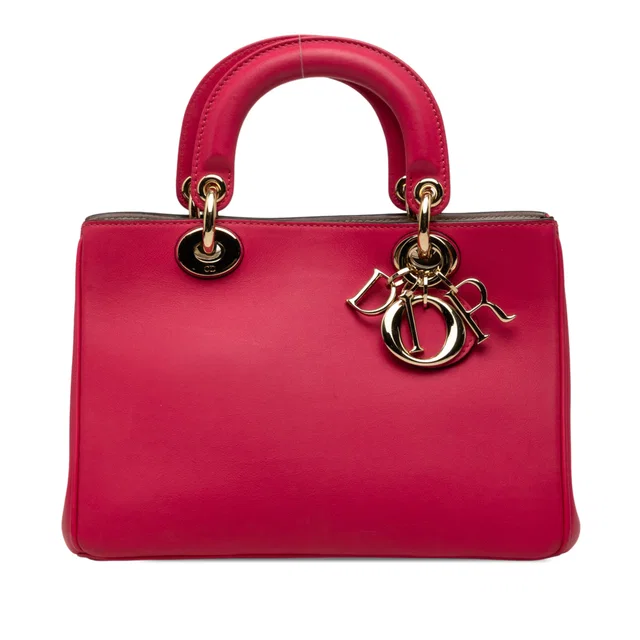 Pink Dior Mini Leather Diorissimo Satchel in Pink Leather from Designer Revival