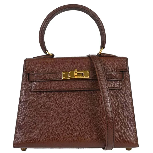 Hermès Havane Courchevel Mini Kelly 20 Sellier 2way Shoulder Handbag in Leather from AMORE Vintage Tokyo