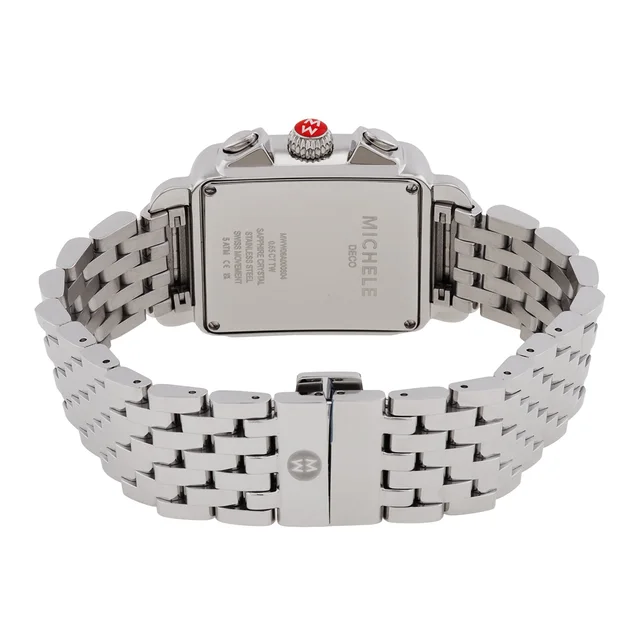 Michele Deco High Shine Chronograph Quartz Diamond Silver Dial Ladies Watch MWW06A000804, photo 3 of 3 from Jomashop