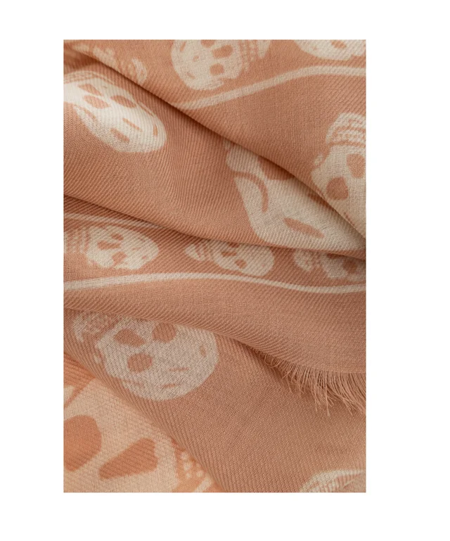 Alexander McQueen Skull Printed Fringed Edge Scarf, photo 3 of 3 from SENSER