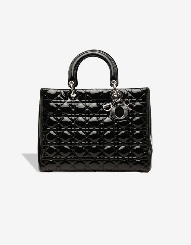 Dior Lady Large Patent Black in Black Patent leather from SACLÀB