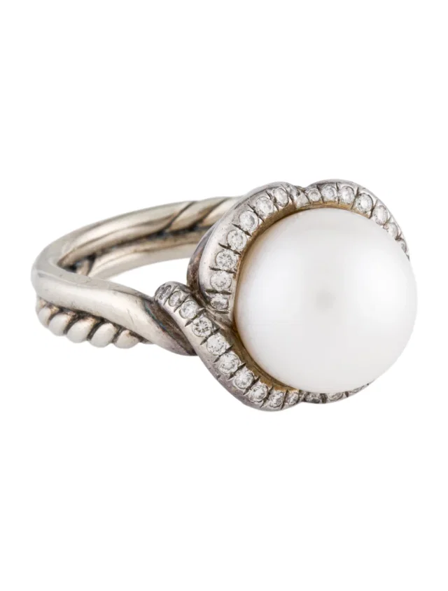 David Yurman Pearl & Diamond Continuance Cocktail Ring in multicolor from The RealReal