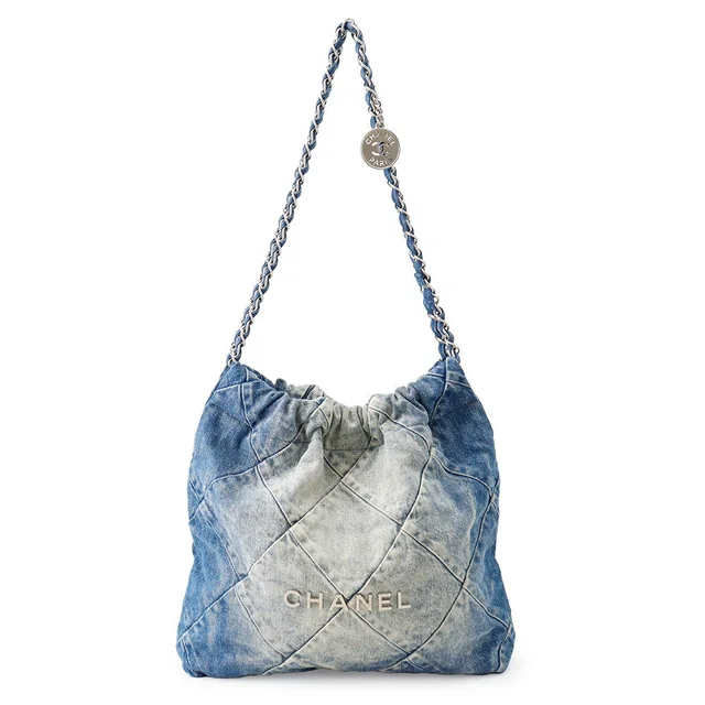 Chanel CHANEL22 ChainShoulder Bag BlueAS3260 Denim Size Small in Denim from GALLERY RARE