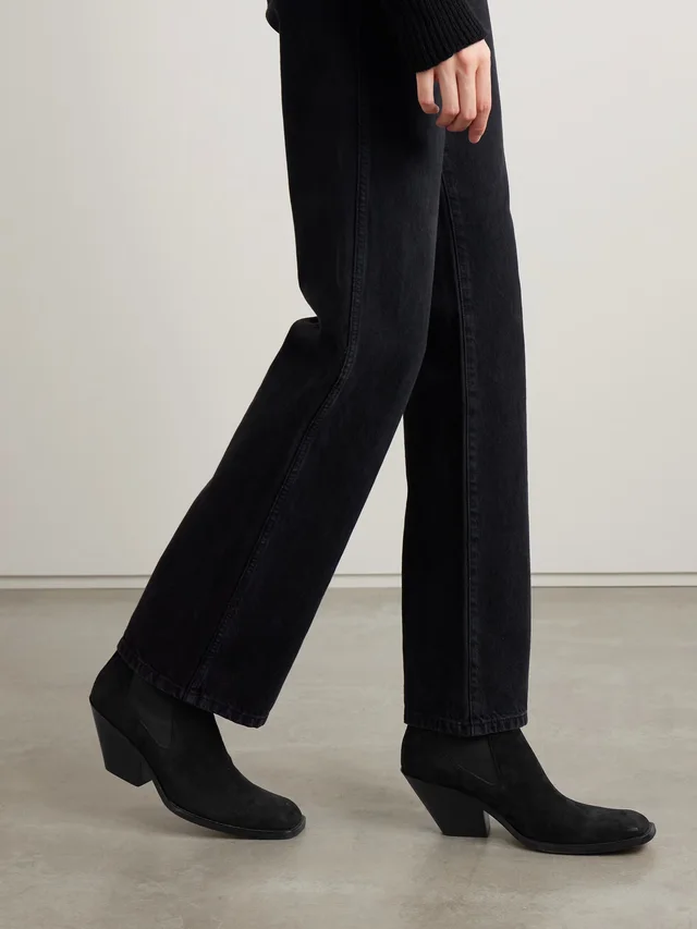 KHAITE Austin suede ankle boots in Black, photo 2 of 2 from NET-A-PORTER (Canada)