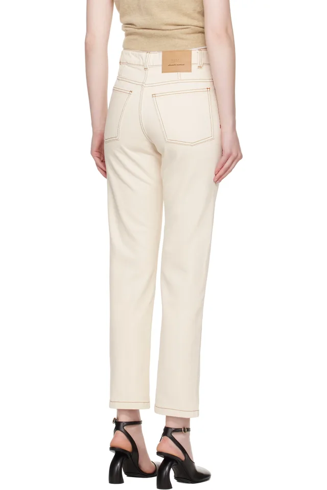 AMI Paris Beige Classic Fit Jeans, photo 3 of 4 from SSENSE