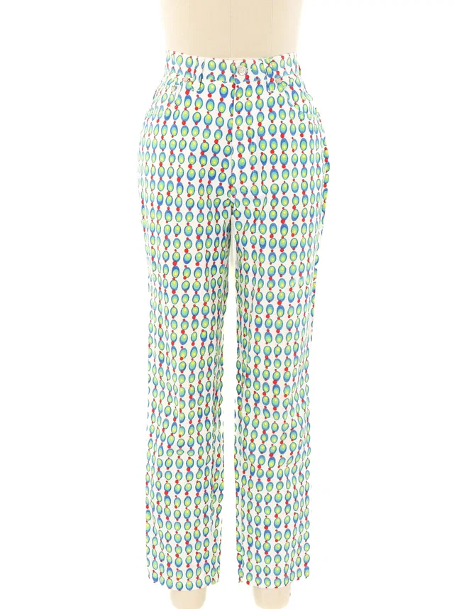Versace Dot Printed Pants in Multicolor from Arcade Vintage