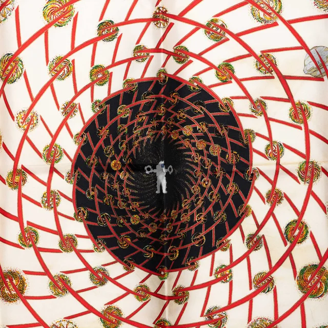 White Hermès Les Feux de L Espace Silk Scarf 90 Scarves in White Silk from Designer Revival, photo 2 of 2