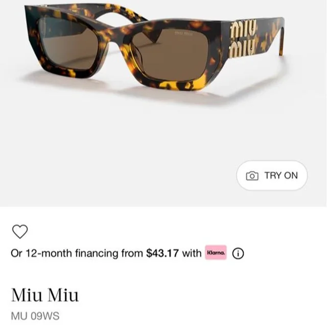 Miu Miu Women's Cat eye Sunglasses - Brown/Black in red|black|brown from Depop, photo 6 of 6