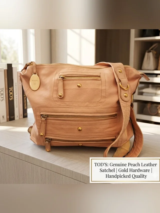 Tod's Vintage Leather Satchel - Shoulder Bag Light Pale Pink in gold|pink Leather from Poshmark, photo 1 of 1