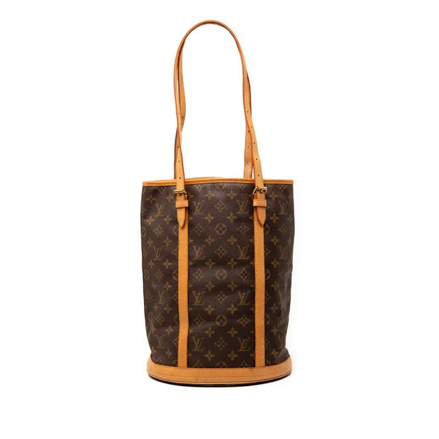 Brown Louis Vuitton Monogram Bucket GM in Brown Coated canvas from Designer Revival