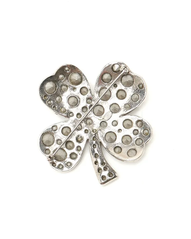 Chanel Coco Mark Clover Rhinestone Brooch from A Retro Tale, photo 2 of 2