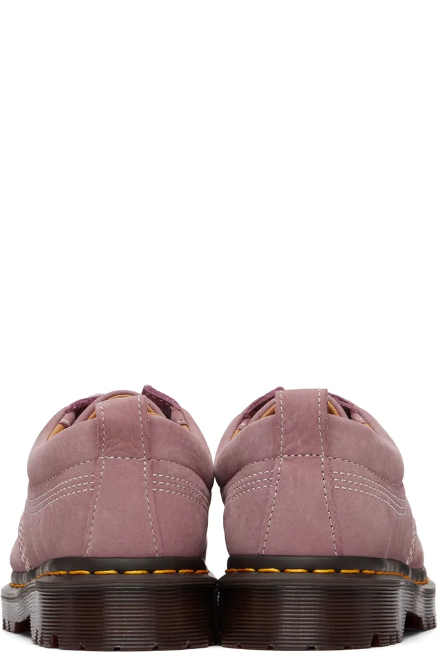 Dr. Martens Pink Lowell Nubuck Moc Toe Derbys, photo 2 of 5 from SSENSE