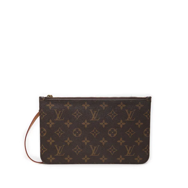 Brown Louis Vuitton Monogram Neverfull MM Pouch in Brown Coated canvas from Designer Revival