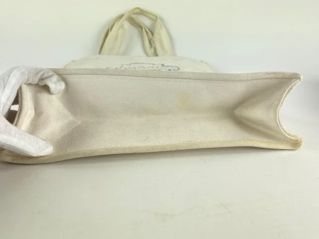 Chanel Off-White CC Logo Shopper Tote in White Canvas from Bagriculture