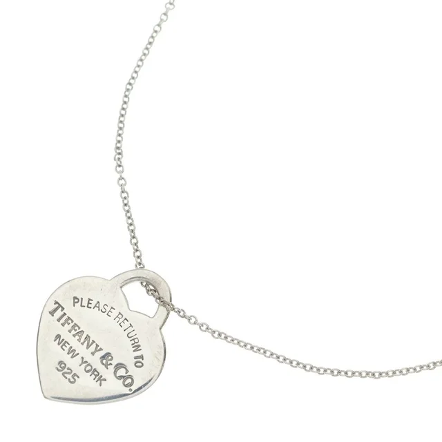 Tiffany & Co. Return to Heart Tag Necklace Chain Silver in Silver from The Reluxe