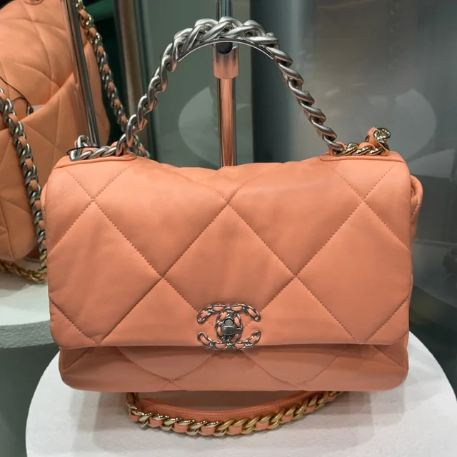 CHANEL 19 Large - Coral from Revivre Luxury Consignment