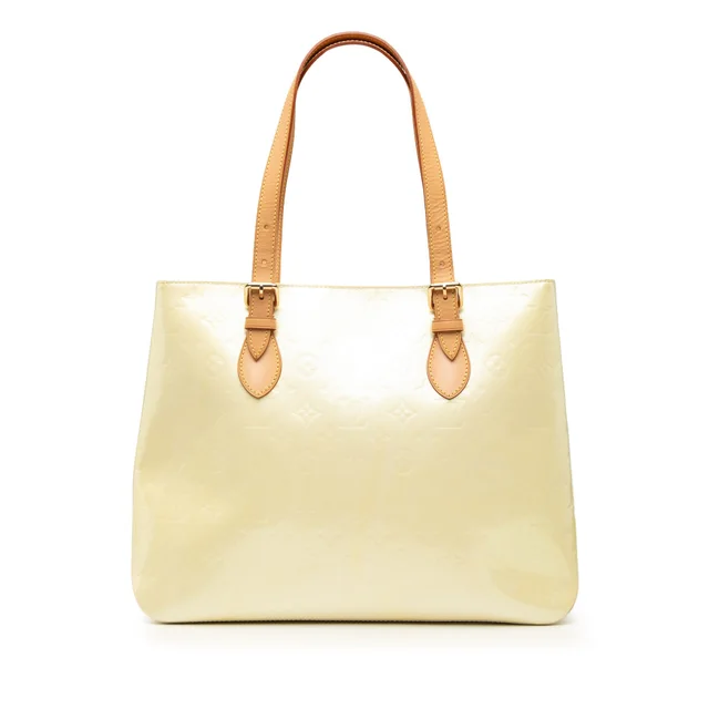 Yellow Louis Vuitton Monogram Vernis Brentwood Tote Bag in Yellow Leather from Designer Revival, photo 1 of 1
