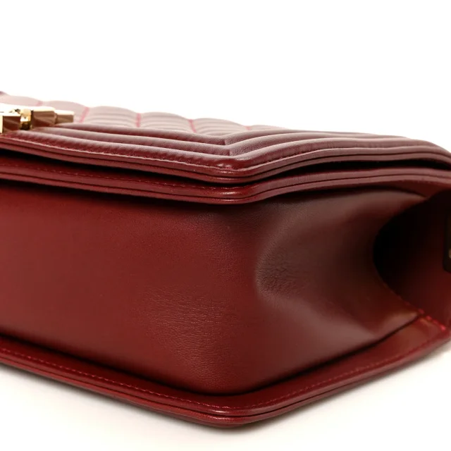 Chanel Quilted Medium Boy Flap Burgundy in Burgundy Lambskin from FASHIONPHILE, photo 1 of 1