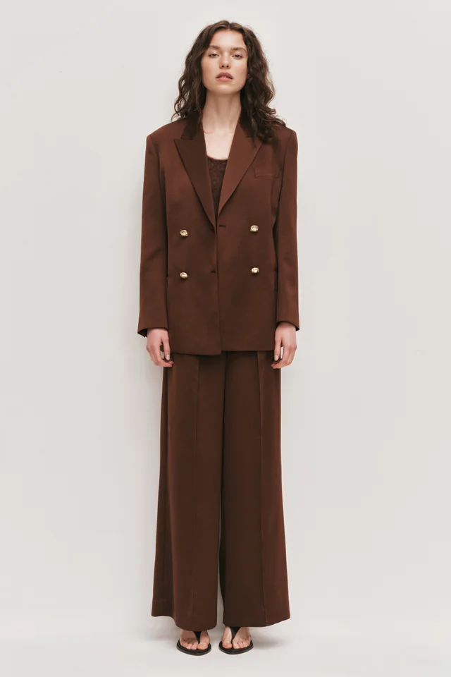 AJE Andrea Satin Blazer in Brown from Aje, photo 1 of 1