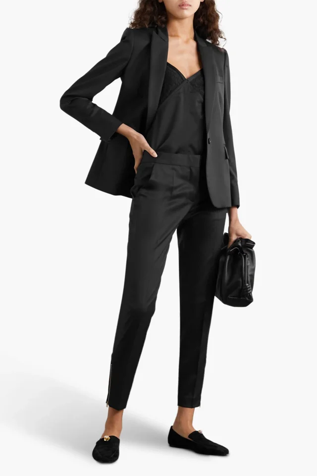 Stella McCartney Vivian Wool-Twill Tapered Pants in Black, photo 8 of 8 from THE OUTNET