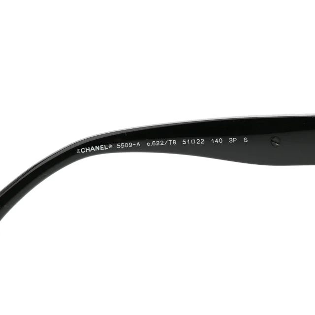 Chanel Acetate Square Sunglasses 5509-A Black in Black from FASHIONPHILE, photo 6 of 9