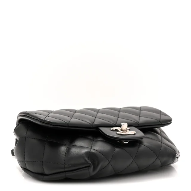 Chanel Quilted CC Uniform Flap Belt Bag Black in Black Calfskin from FASHIONPHILE, photo 4 of 10