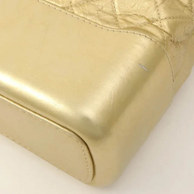 2016-era CHANEL "Gabrielle" Chain Shoulder Bag, Gold in Gold Calfskin from VINTAGE QOO TOKYO, photo 8 of 13