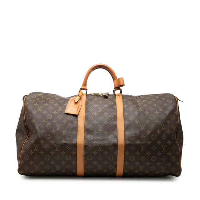 Brown Louis Vuitton Monogram Keepall 60 Travel Bag in Brown Coated canvas from Designer Revival