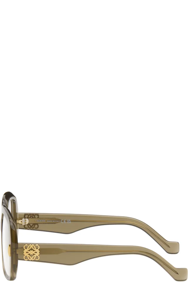 LOEWE Khaki Anagram Glasses, photo 3 of 4 from SSENSE