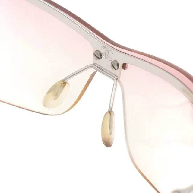 Chanel Logo plate drop charm rimless sunglasses pink from VINTAGE QOO TOKYO, photo 9 of 10