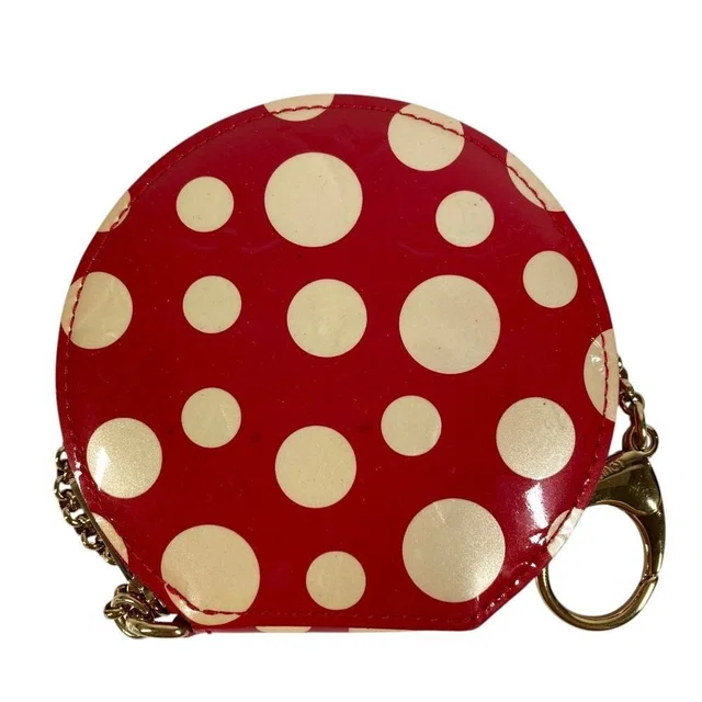 Louis Vuitton Coin Case Porte-Monnaie Chapeau Patent Leather Red Yayoi Kusama in Red Patent leather from The Reluxe