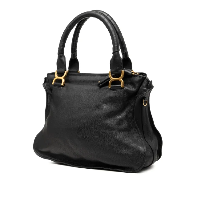 Chloé Medium Leather Marcie Satchel in black Leather from Her-Age, photo 2 of 7