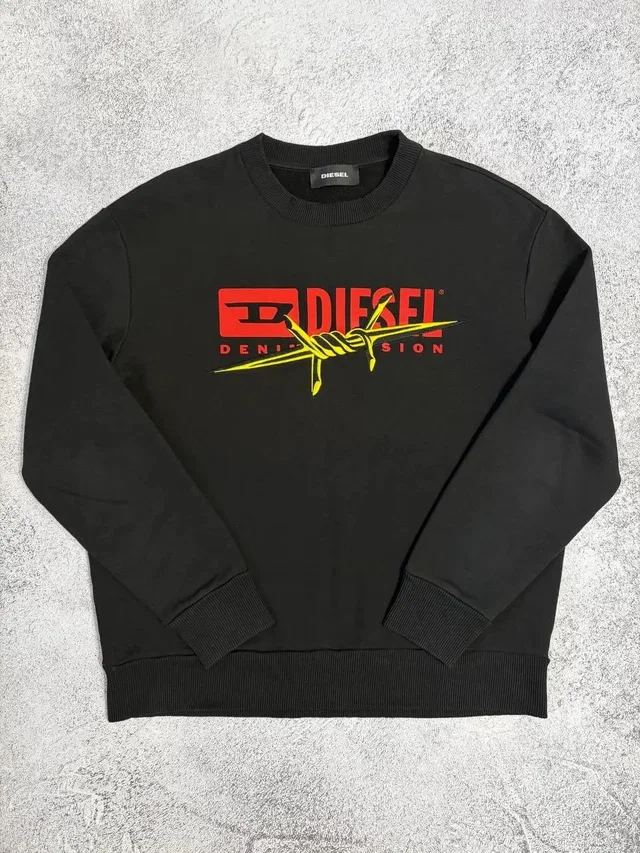 Diesel Big Logo Crew Neck Sweatshirt in black from Grailed