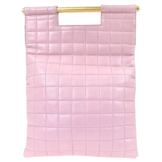 Chanel 1997-1999 Pink Lambskin Choco Bar Handbag in Pink Lambskin from AMORE Vintage Tokyo