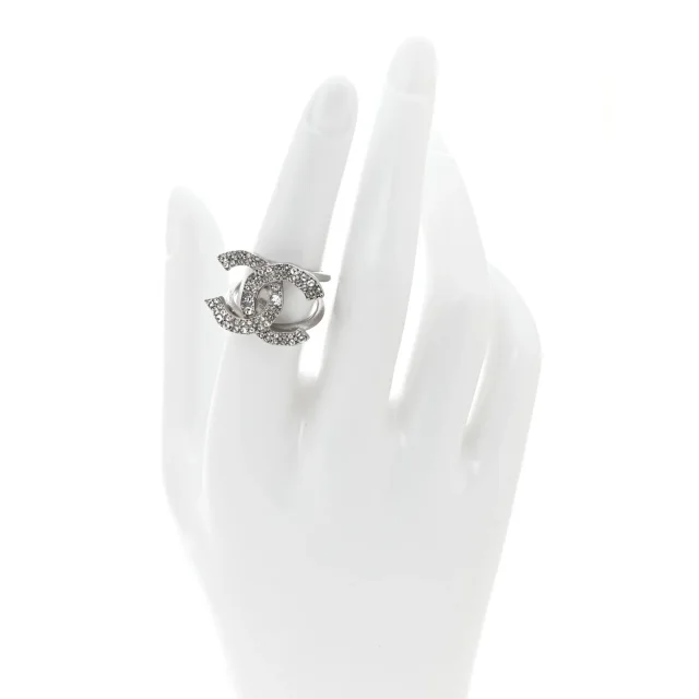 Chanel Metal Crystal Palais Garnier Ring 52 6 Silver in Silver from FASHIONPHILE, photo 2 of 4