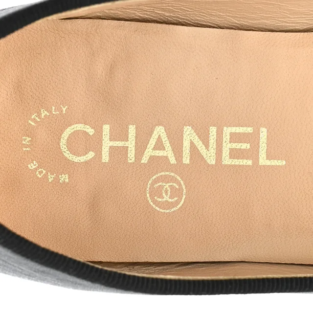 Chanel Patent Cap Toe Ballerina Flats 39.5 Black in Black Lambskin from FASHIONPHILE, photo 8 of 18