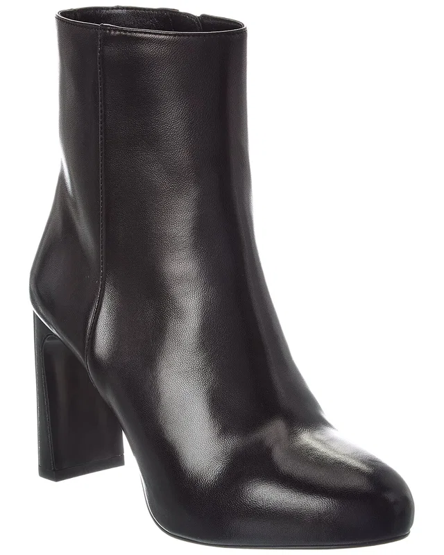 Stuart Weitzman Babette Platform Zip Leather Bootie in Black, image 1 of 1 from Gilt