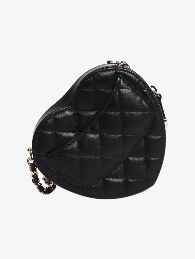 Chanel Black 2021 lambskin heart bag in Black Lambskin from Sign of the Times, photo 3 of 8