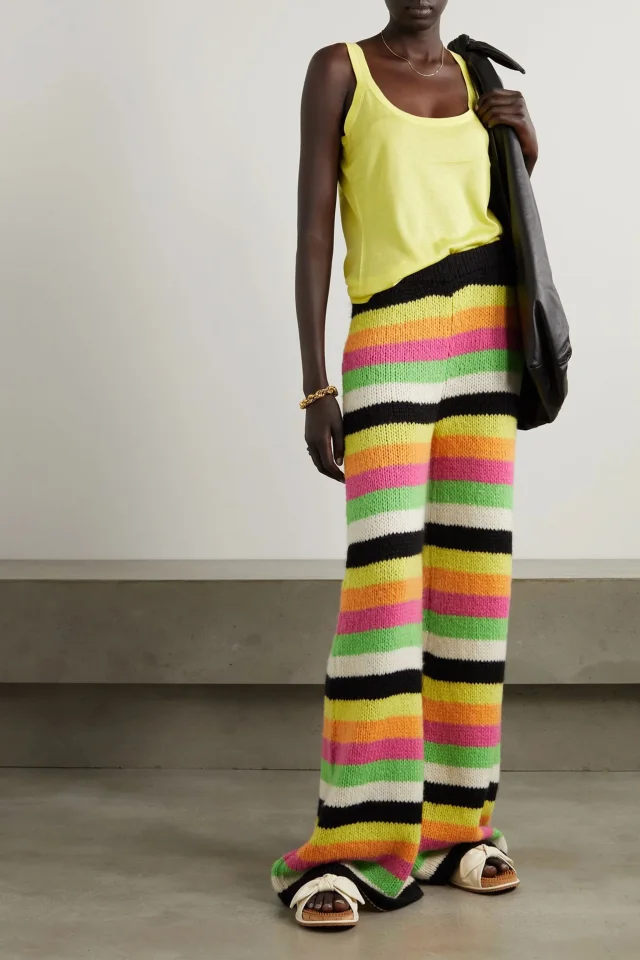 Gabriela Hearst Liu Striped Cashmere Flared Pants in Multicolor, photo 2 of 4 from THE OUTNET