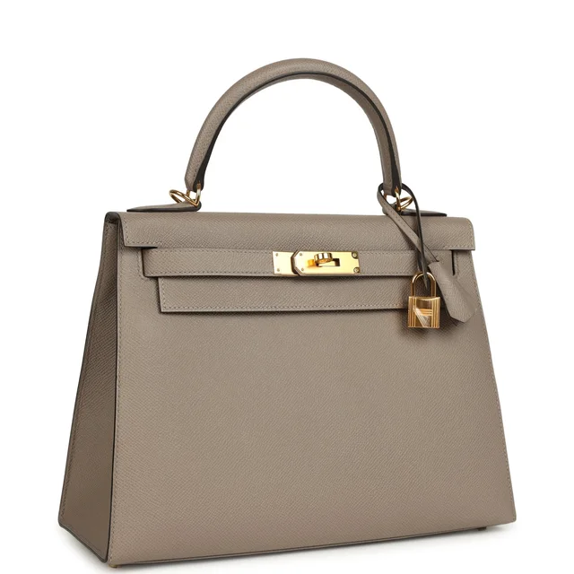 Hermès Kelly Sellier 28 Gris Asphalt Epsom Gold Hardware in Grey Epsom leather from Madison Avenue Couture, photo 2 of 2