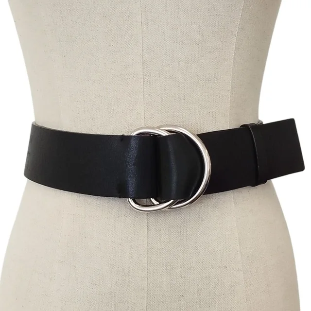 Prada Wide Leather Ring Belt 75 30 Black in Black Leather from The Reluxe