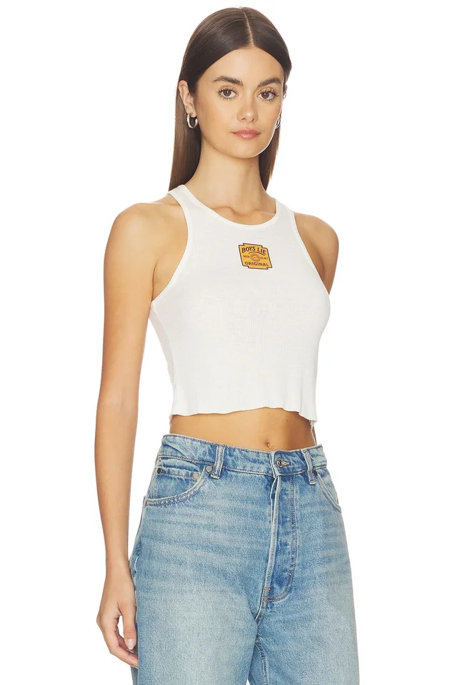 Boys Lie Men Don't Original Beegee Tank Top in White, photo 2 of 4 from REVOLVE (Canada)