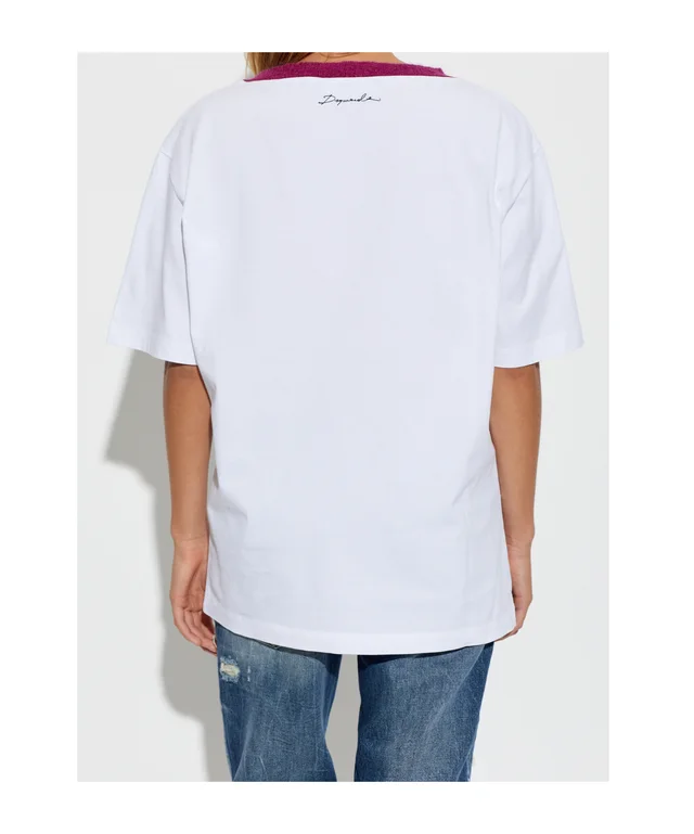 Dsquared2 embroidered-logo T-shirt, photo 2 of 4 from SENSER